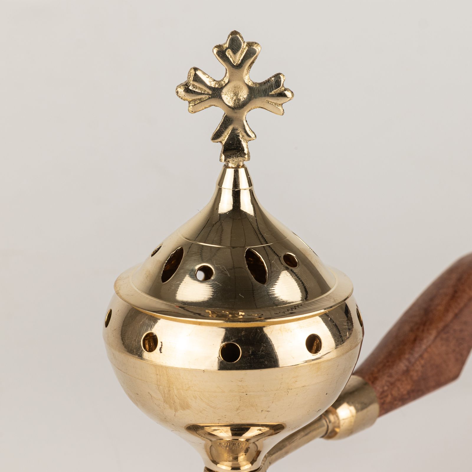 Räucherhalter – Censer mit aus Holz Handle – Cross – Bild 4