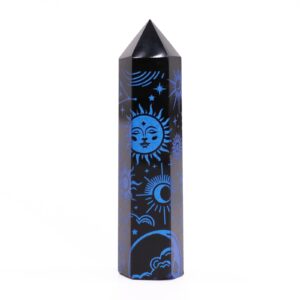 Schwarze Obsidianspitze (ca. 60-70 g 9 cm) – Mystic Story – mitternachtsblau