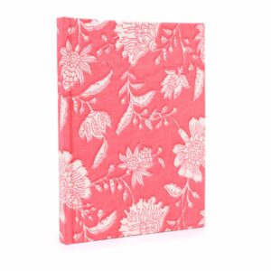 Notizbuch mit Baumwolleinband 20 × 15 cm – 96 Seiten – rosa Blumenmuster