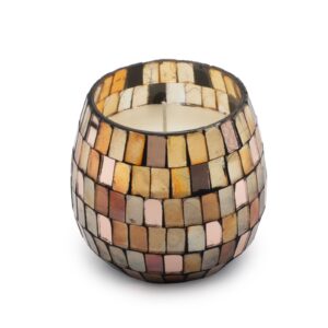 Kerze im Dekorglas – „Amber Mosaic“ – klein
