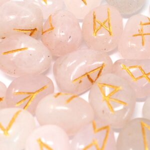 Runen – Indian Runes in Pouch – Rosenquarz
