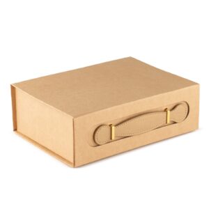 Geschenkverpackung – Faltbare Geschenkbox – mittelgroßer Geschenkkorb (24x18.2x8 cm) – Braun Craft