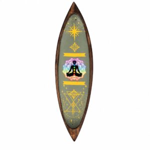 Räucherhalter – Emaille Schale – Mangoholz – Chakra