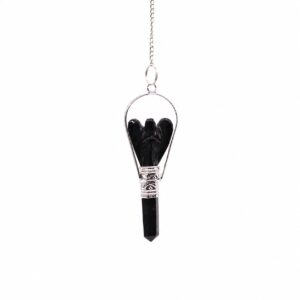 Engel Pendel mit Ring – Schwarzer Achat