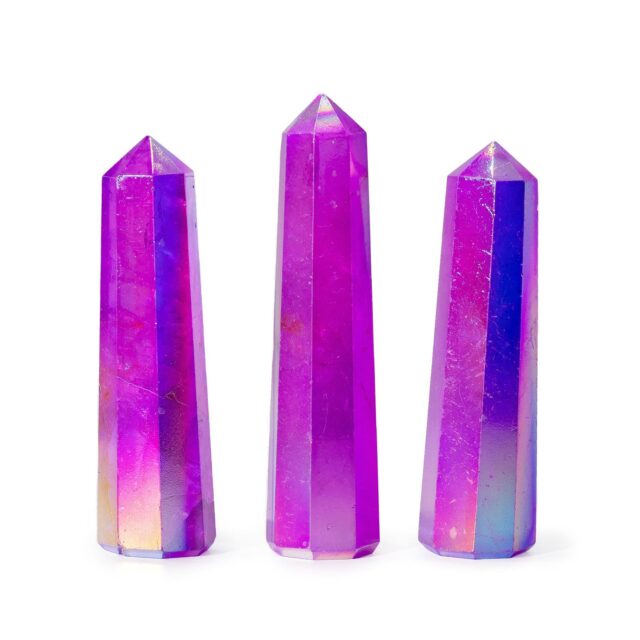 Edelsteinobelisk ca. 9 cm – Aurora Kristall Quarz – Lila