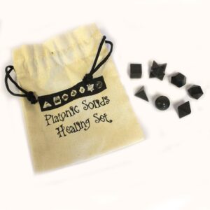 Edelsteinsets – geometrisches Muster sieben Stück Schwarz Achat Set