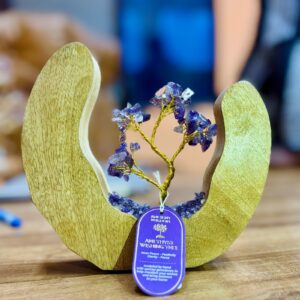 Edelsteinbaum-Garten – offener Mangoholzring – Amethyst – 60 Steinsplitter