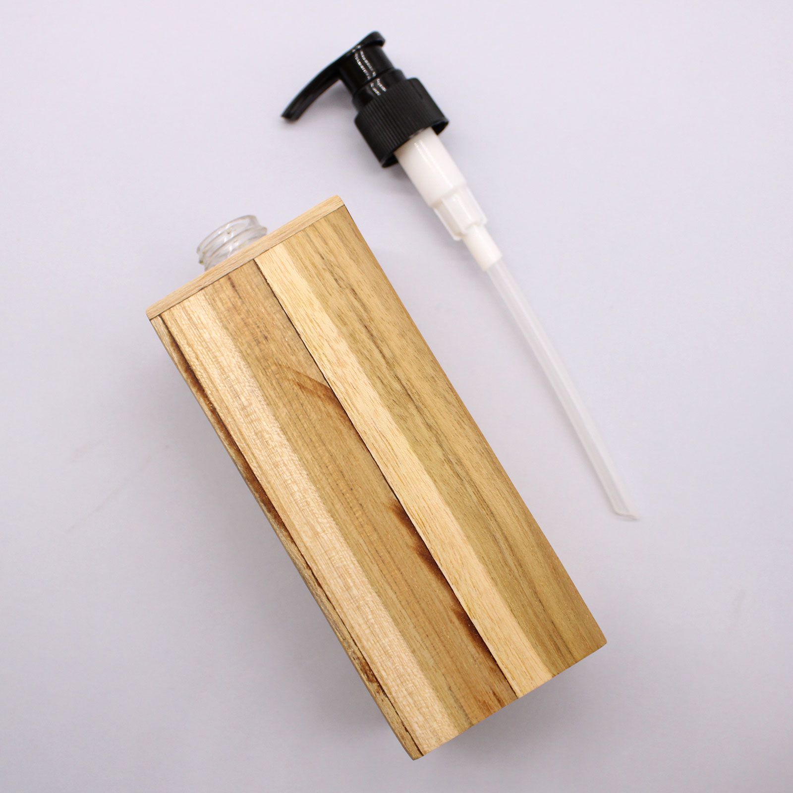 Seifenzubehör – Natur Teakwood Seifenspender – Quadratisch – Bild 5