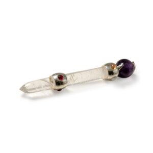 Celestial Prism Stab – Amethyst Moving Kristall Kugel Quarz Stem – 12 cm