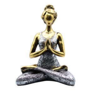 Yoga-Figur – bronzefarben & silberfarben 24 cm