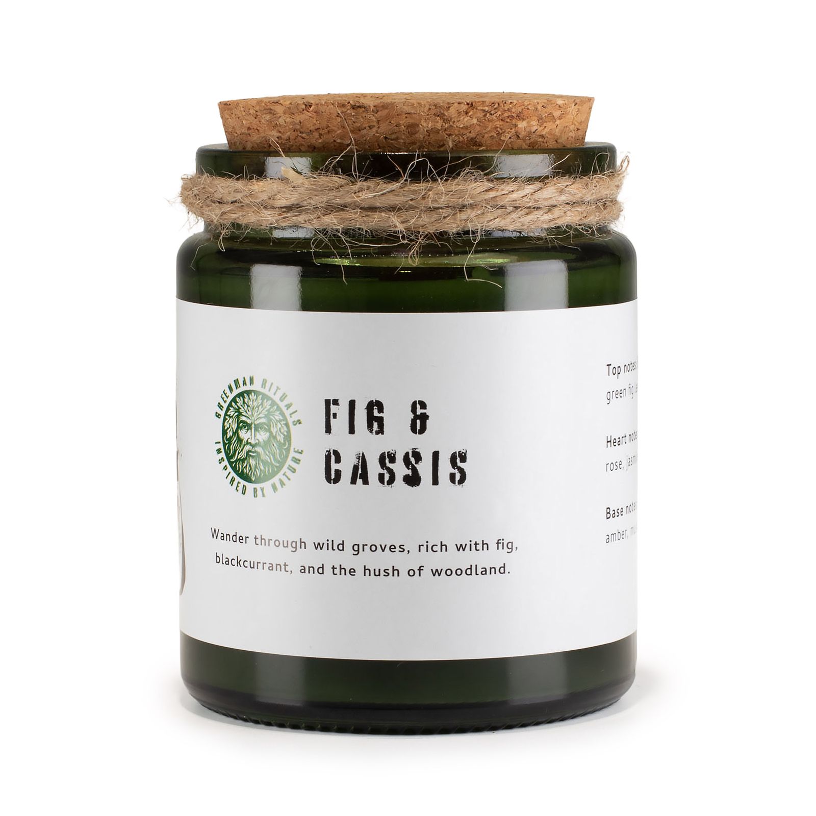 Sojawachskerze – Greenman Holzdocht Sojakerze – zerdrückte Feige & Cassis