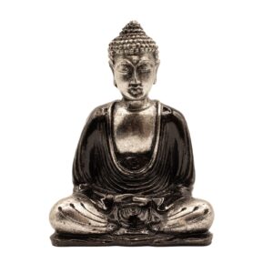 Buddha-Figur – schwarz & grau – mittel