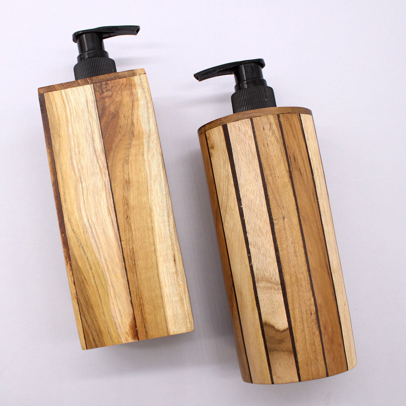 Seifenzubehör – Natur Teakwood Seifenspender – Quadratisch – Bild 4