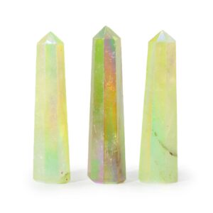 Edelsteinobelisk ca. 9 cm – Aurora Kristall Quarz – Hellgrün