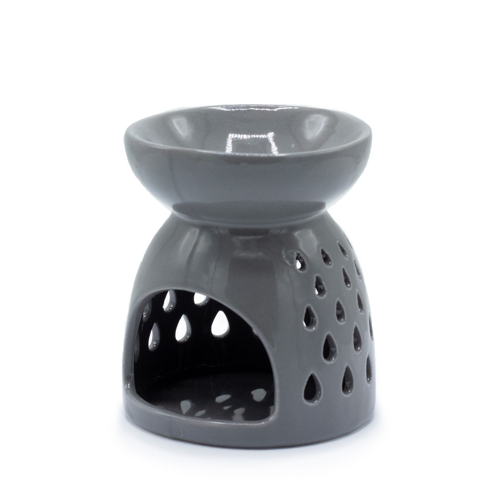 Klassische Duftlampe – Tropfen-Aussparungen – Grau – Bild 2