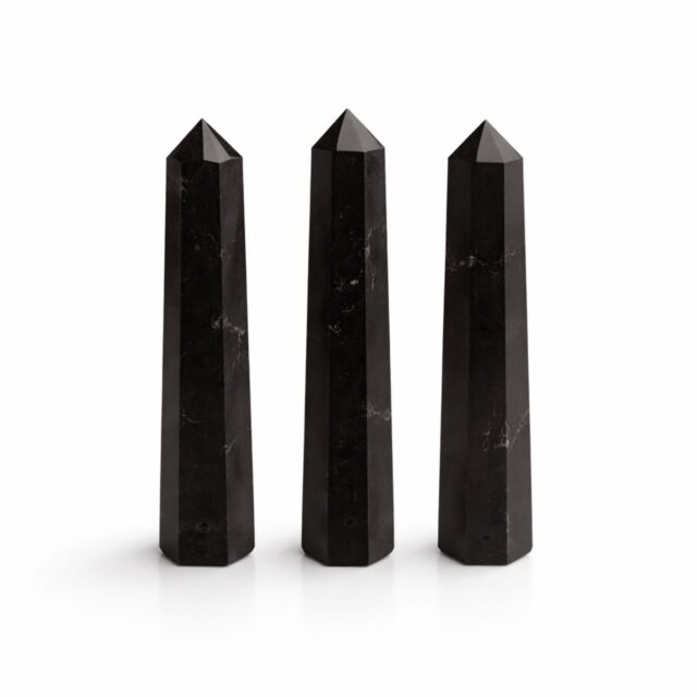 Sechskant-Edelsteinobelisk ca. 11 cm – Schwarzer Turmalin