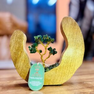 Edelsteinbaum-Garten – offener Mangoholzring – Grüner Aventurin – 60 Steinsplitter