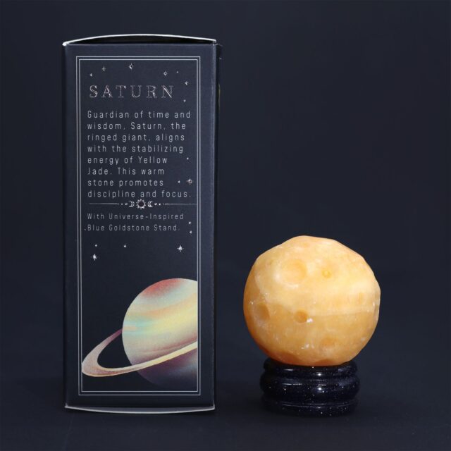 Gelb Jade Planet on a Sola Goldfluss Ständer – 40 mm (30x15mm Ständer)
