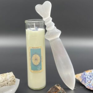 Selenit Groß Ritualmesser – Spiralform (25 cm)