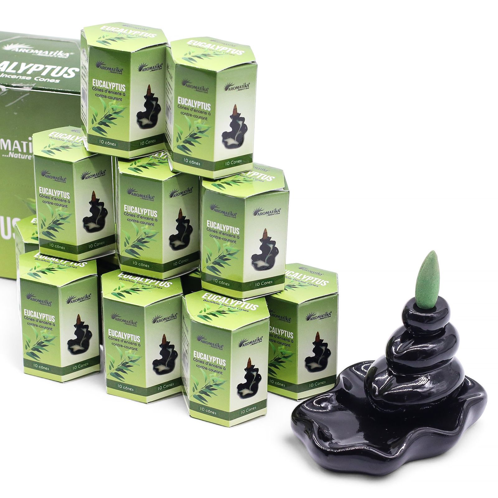 Räucherkegel – Masala Rückfluss Packung mit 10 – Eukalyptus – Bild 2