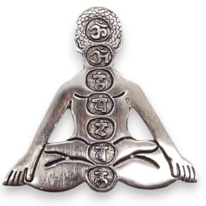Räucherhalter – poliert Aluminium sieben Chakra Yoga 12x12 cm