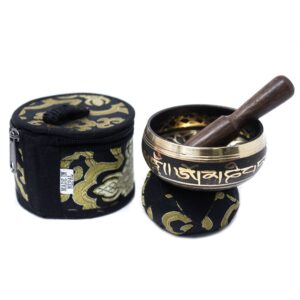 Klangschalen – Mini Klangschale Geschenkset – Schwarz