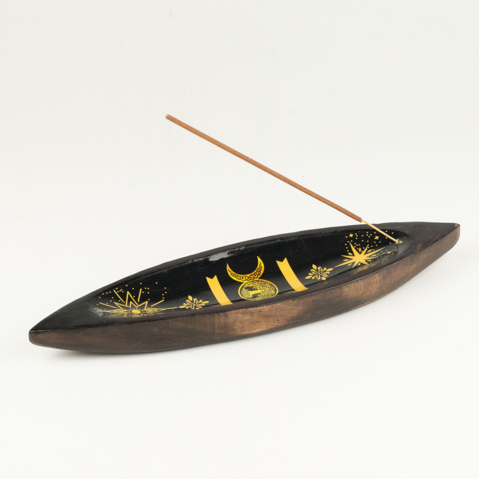Räucherhalter – Emaille Schale – Mangoholz – Dreifachmond – Bild 6