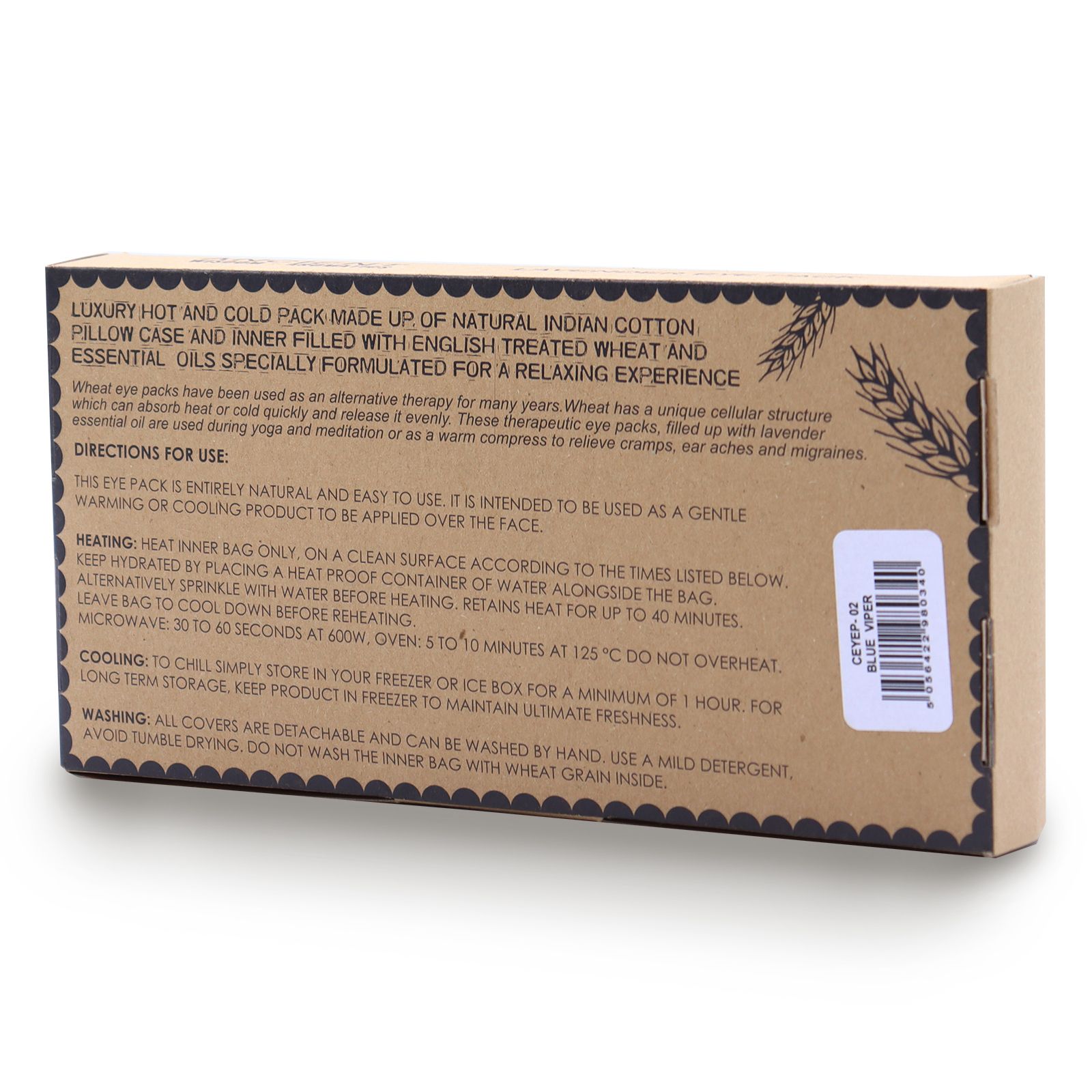 Massage-Accessoire – Augenkissen mit Lavendel aus Baumwolle und Jute in Geschenkbox – Blau Viper – Bild 5