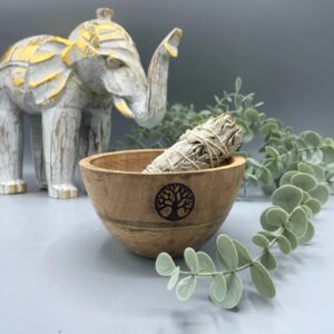 Räucherhalter – aus Holz Räucher – und Ritualschale – Lebensbaum – 12x7 cm