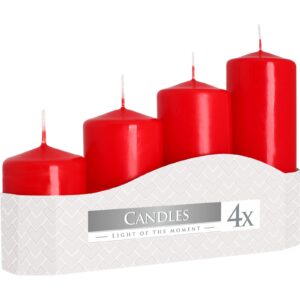 Stumpenkerzen – Stumpenkerzen-Set 50 mm (11/16/22/33H) (4 Stück) – Rot