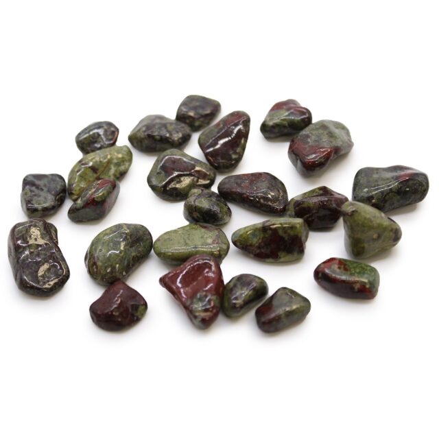24er-Set kleine afrikanische Trommelsteine – Drache Steine