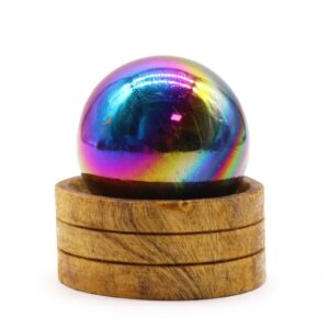 Edelsteinkugel 50 mm – Amethyst Aura mit Ständer
