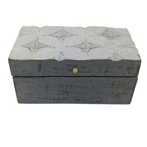 Aufbewahrungsbox in Vintage-Optik – 22 × 12 × 10 cm – grauer Stern