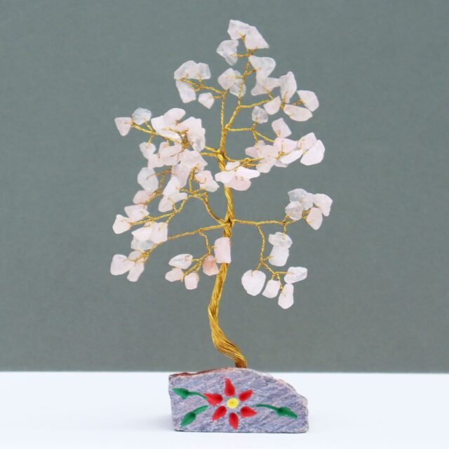 Edelsteinbaum aus Rosenquarz – 80 Steine