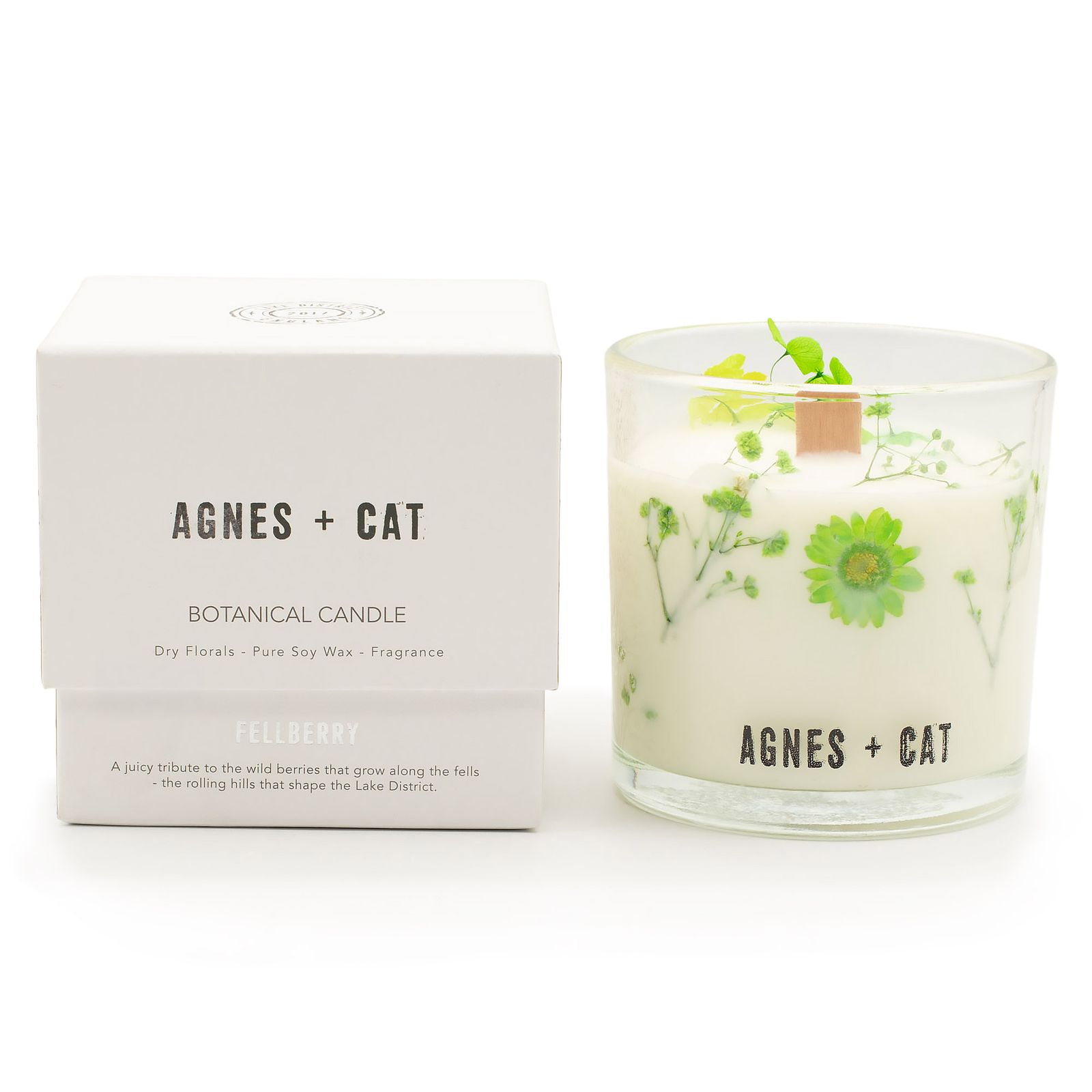 Sojawachskerze – Agnes + Cat botanisch – Fellberry