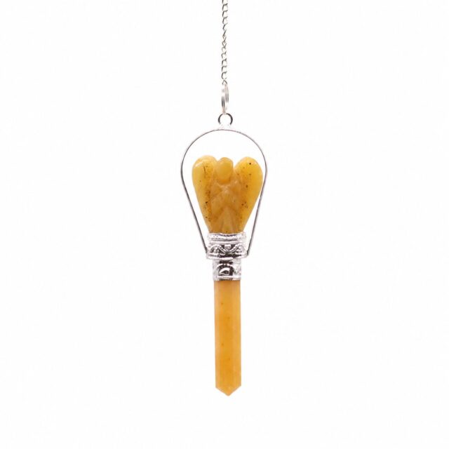 Engel Pendel mit Ring – Gelb Quarz