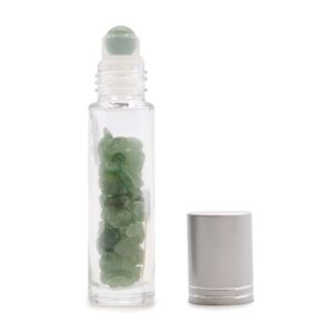Edelstein-Roll-on-Flasche – Aventurin – 5 ml, silberfarbener Verschluss