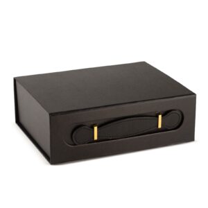 Geschenkverpackung – Faltbare Geschenkbox – mittelgroßer Geschenkkorb (24x18.2x8 cm) – Schwarz
