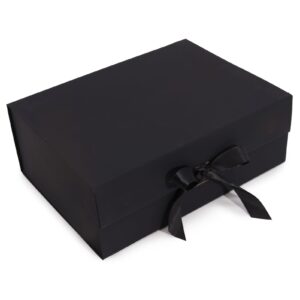 Faltbare Geschenkbox – XL, Schwarz, 33 × 25 × 12 cm