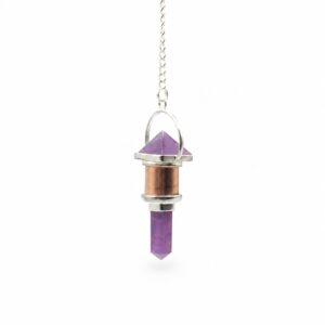 The Violet Engine – Kombiniert Stück Kupfer Pendel – Amethyst