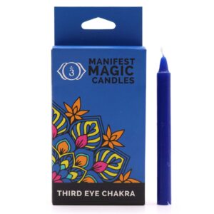 Manifestationskerzen (Packung mit 12) – Dunkelblau – Stirnchakra