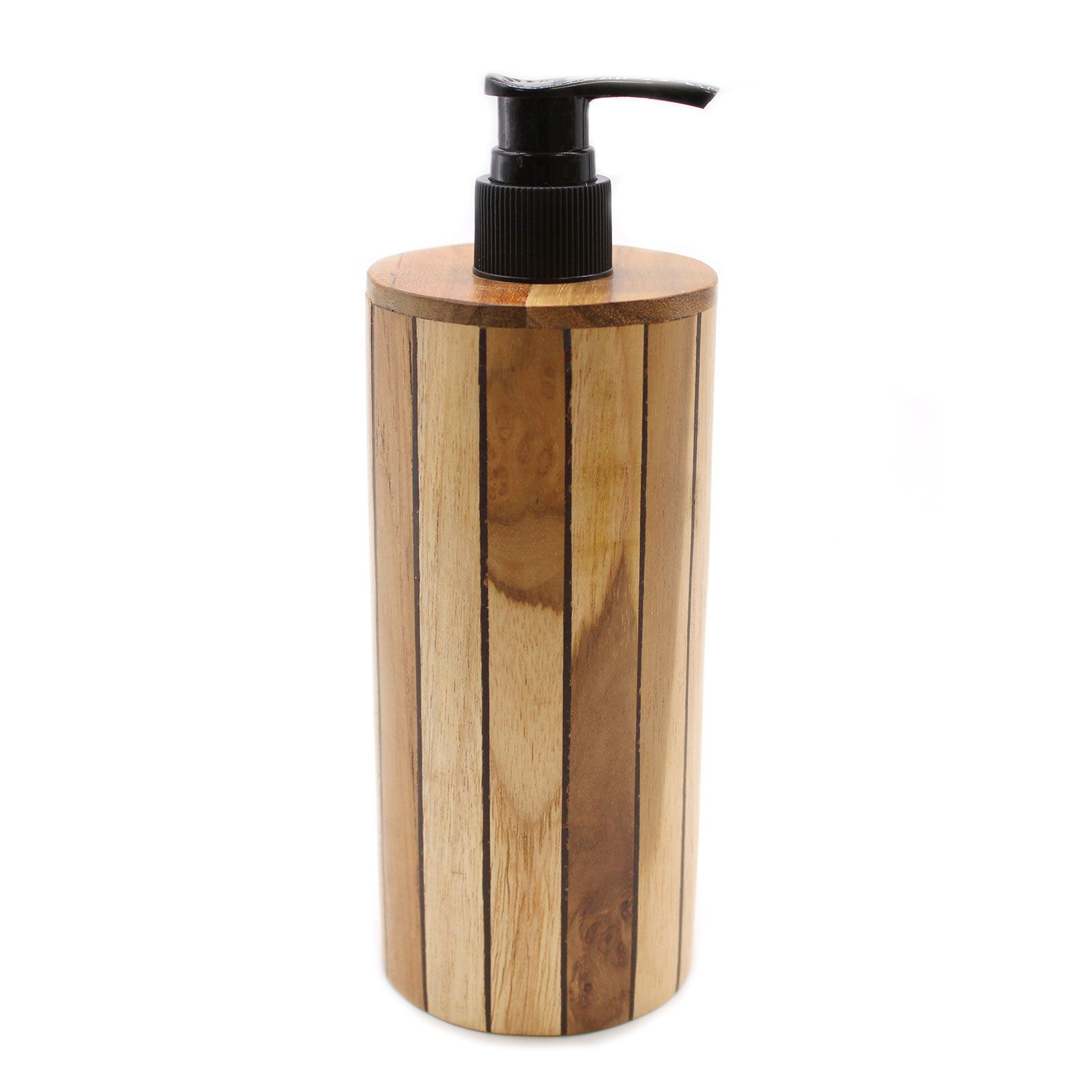 Seifenzubehör – Natur Teakwood Seifenspender – Rund – Bild 8