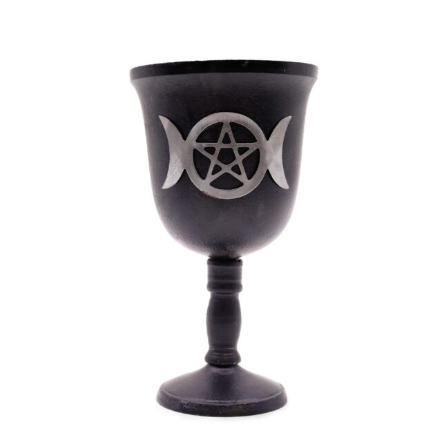 Ritualkelch aus Eisen – Dreifachmond – 20x11cm