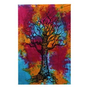 Baumwolltuch als Tagesdecke oder Wandbehang – Einzelgröße – Winterbaum