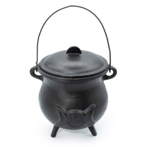 Räucherhalter – Extra Huge Gusseisen Cauldron mit Triple Mond 23x18 cm (at least 4 kg)