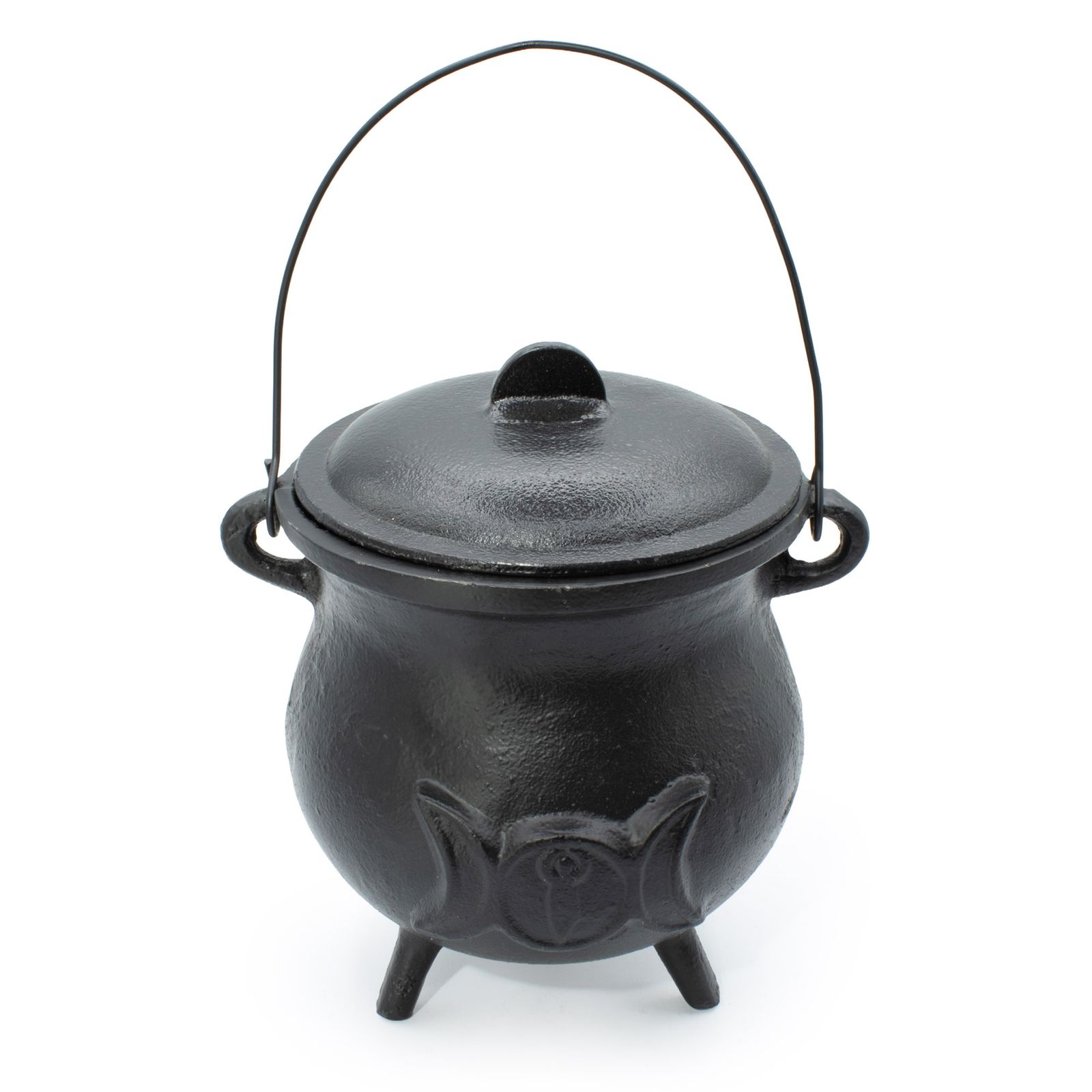 Räucherhalter – Extra Huge Gusseisen Cauldron mit Triple Mond 23x18 cm (at least 4 kg)