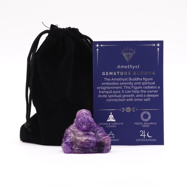 Kleine Buddha-Figur aus Edelstein – Amethyst 35x40x23mm