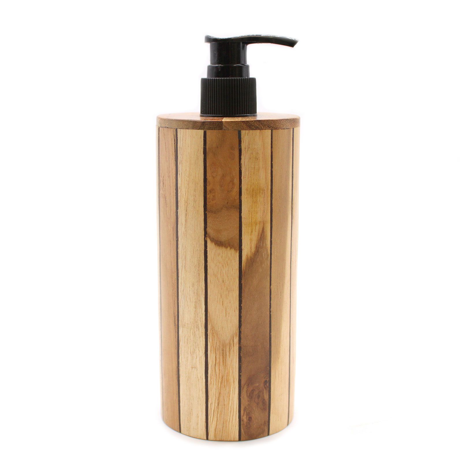 Seifenzubehör – Natur Teakwood Seifenspender – Rund – Bild 9
