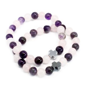 Armband – Love – Amethyst & Rosenquarz