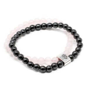 Magnetisches Edelsteinarmband – Rosenquarz